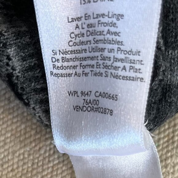 Eddie Bauer Gray Aztec Water-Fall Open-Front Sweater Sz Med - Picture 10 of 11